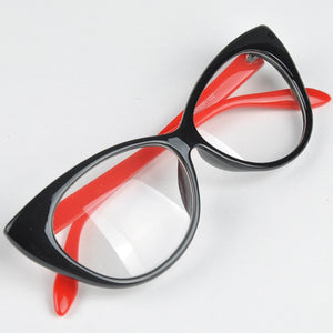 New Cute Lovely Cat Eye Glasses Frame Women Fashion Glasses Female Eyewear Accessories oculos de sol feminino #H1018